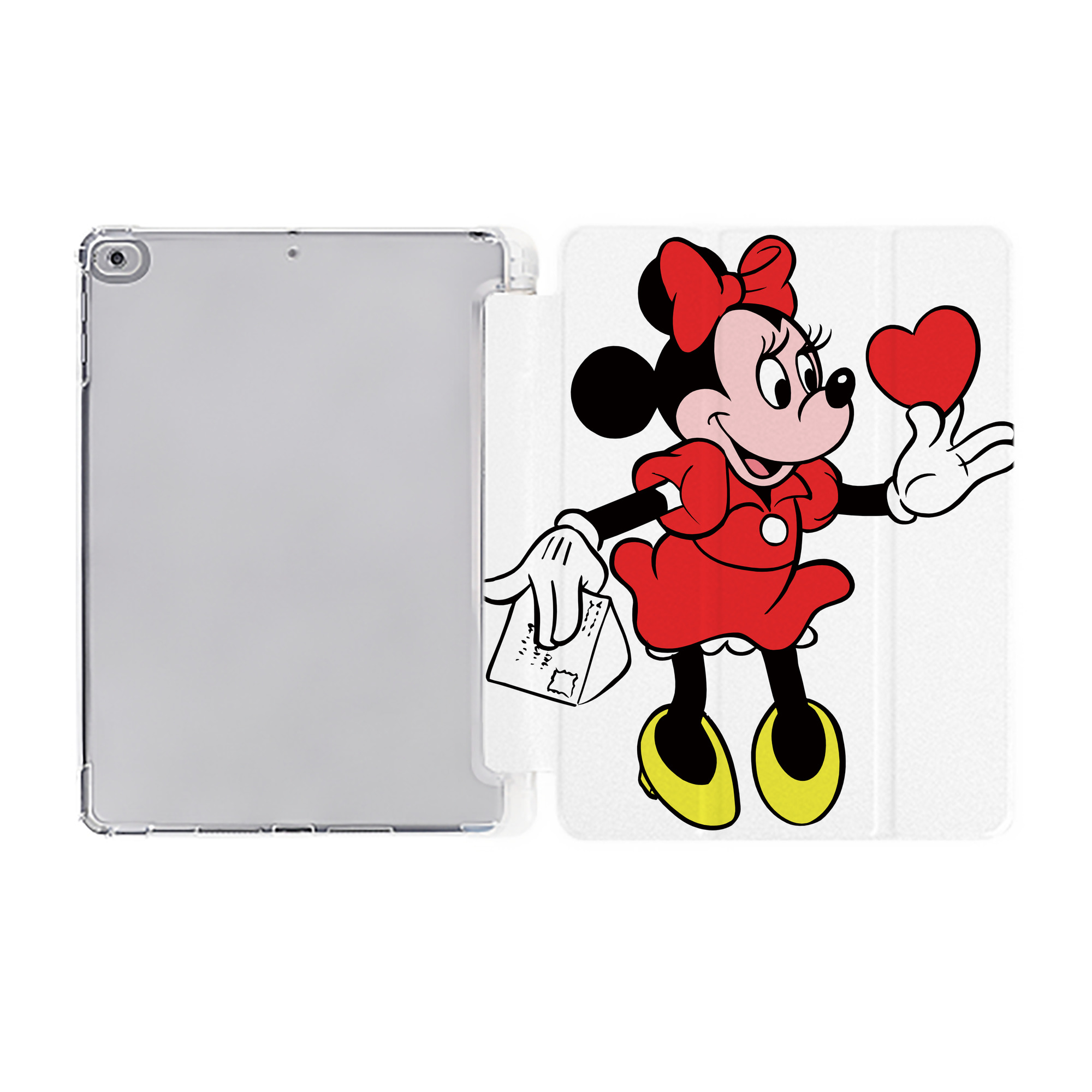 （画像用） ミッキーマウス Mickey Mouse IPad ケース ペン収納付き 三つ折りスタンド PUレザー×シリコン 対応機種9.5/10.5/10.9インチ